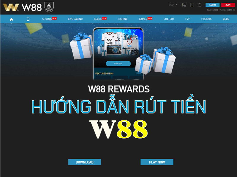 Hướng dẫn rút tiền tại casino online W88